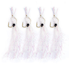 Goture 4pcs Fly Fishing Lure Streamer Assortment Shrimp Fly Fishing Flies 3D Eyes Hand-Tied Fly Flies for Trout Bass Fishing
