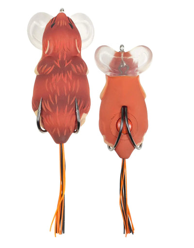 LUNKERHUNT Yappa Rat Fishing Lure for Bass Fishing | Topwater Fishing Lure for Trout Pike | Weedless Design Soft Hollow Body Fishing Bait for Salt Water Clear Water (Red Squirrel Color)