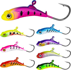 Ice Fishing Jigs 8pcs 1/5oz Ice Fishing Lures Set Walleye Jigs Heads HooksWinter ice Fishing Lures Ice Fishing Gear for Ice Jigging Panfish Crappie PanfishPikeTrout (1/5oz-new)