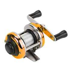 Baitcast Fishing Reel Portable Winter Ice Fishing Reel Wheel Light Weight Ultra Smooth Aluminum Spinning Fishing Reel for Saltwater Or Freshwater(Gold) Fishing Reel