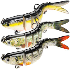 3PCS Fishing Lures Bass Multi-Jointed Bass Fishing Lures and 2 Crank Baits for Bass Fishing Slow Sinking Bass Lures Top Water Freshwater and Saltwater Fishing Lures Fishing Gifts for Men