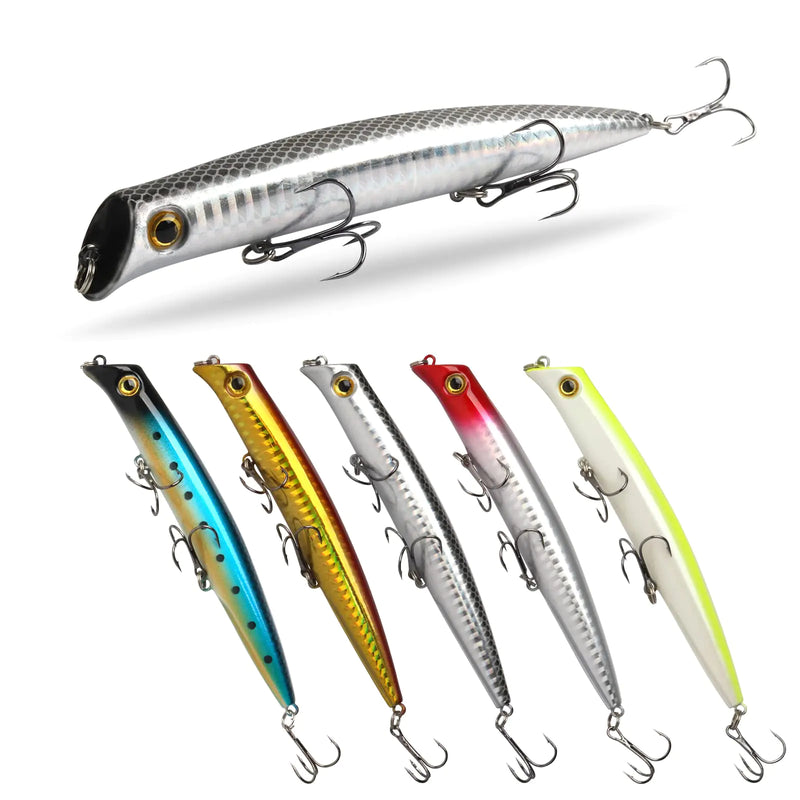 5 Pack Fishing Lures for Freshwater and SaltwaterFishing Tackle with Sharp Treble Hook Fishing Bait Fishing Accessory for Men Family Fishing Gear Plugs