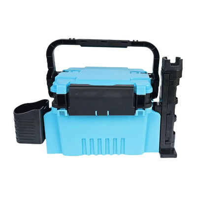 Fishing Tackle Box Fishing Tackle Storage Fishing Bucket with Rod Holder Live Fish Bait Bucket Multifunctional Outdoor Fishing Box Fishing Tools Multi-Functional (Blue Small)